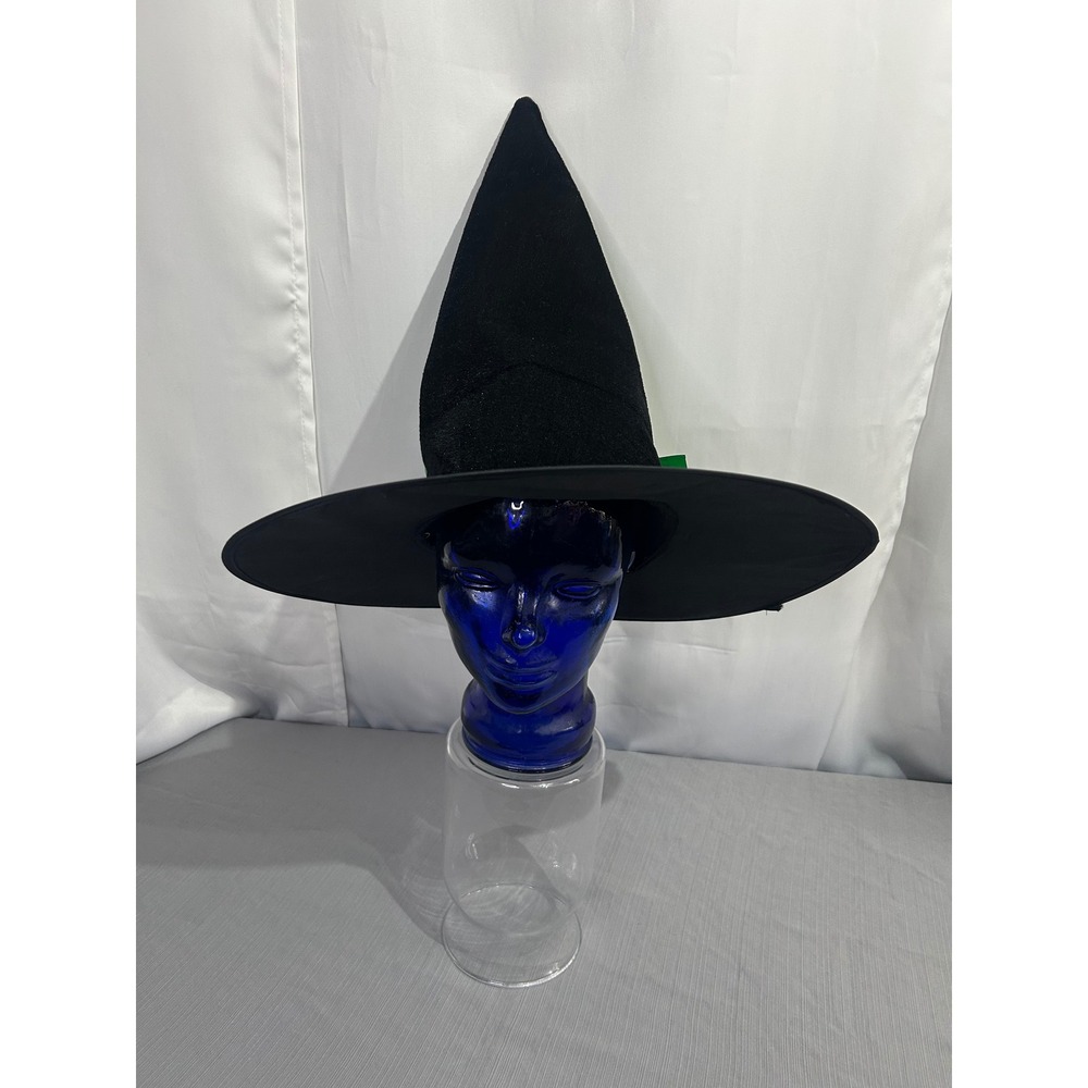 Black Witch Hat Green Ribbon Corset Lace Up Halloween Costume Accessory
